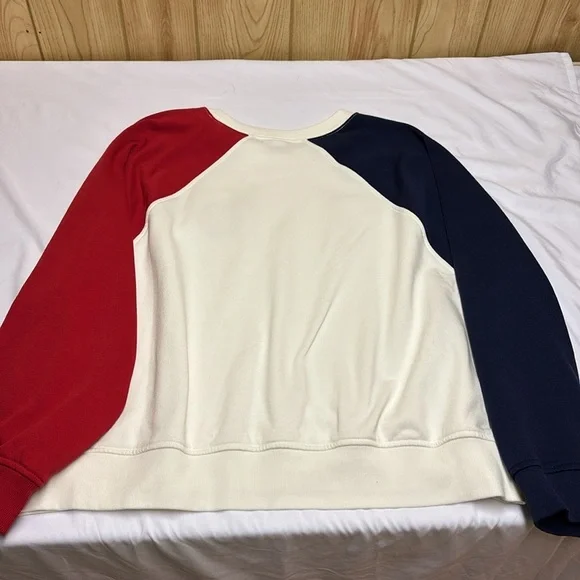 Old Navy White Sweatshirt with Red  and Navy Accent - Picture 5 of 5